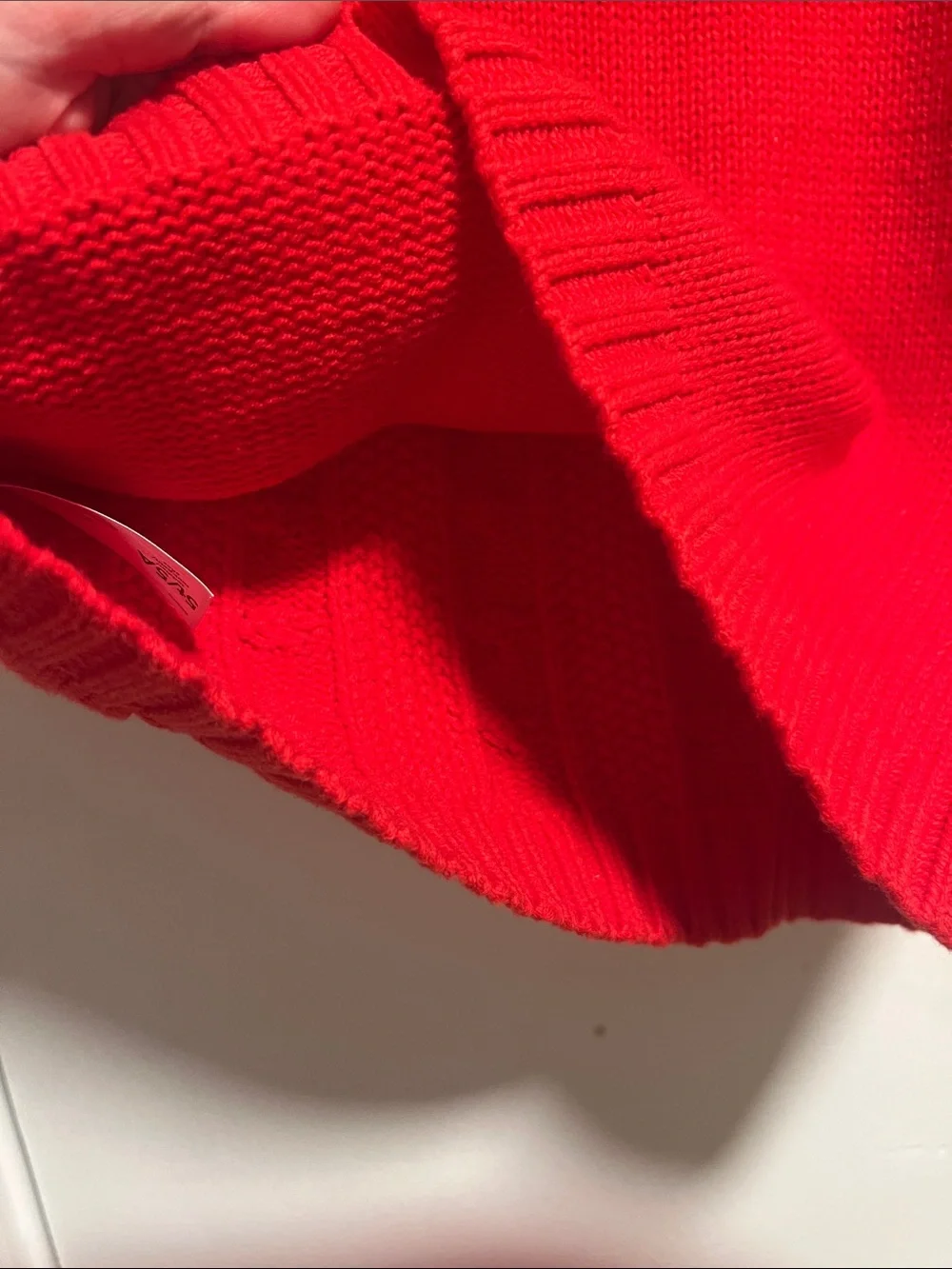 Carter's Bright Red Cable Knit Ruffle Shoulder Dress